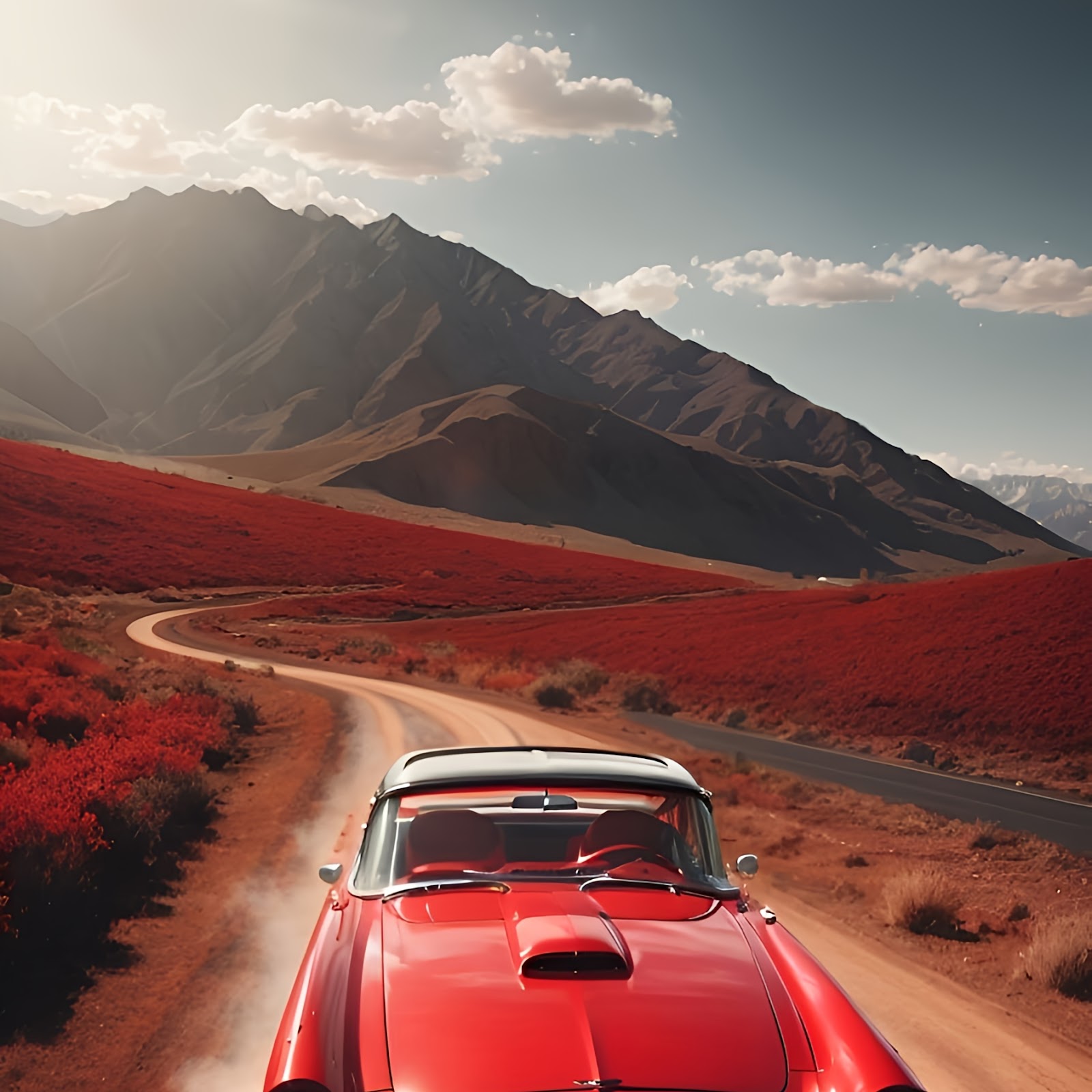 Download Classic Red Ford Thunderbird 2K iPhone