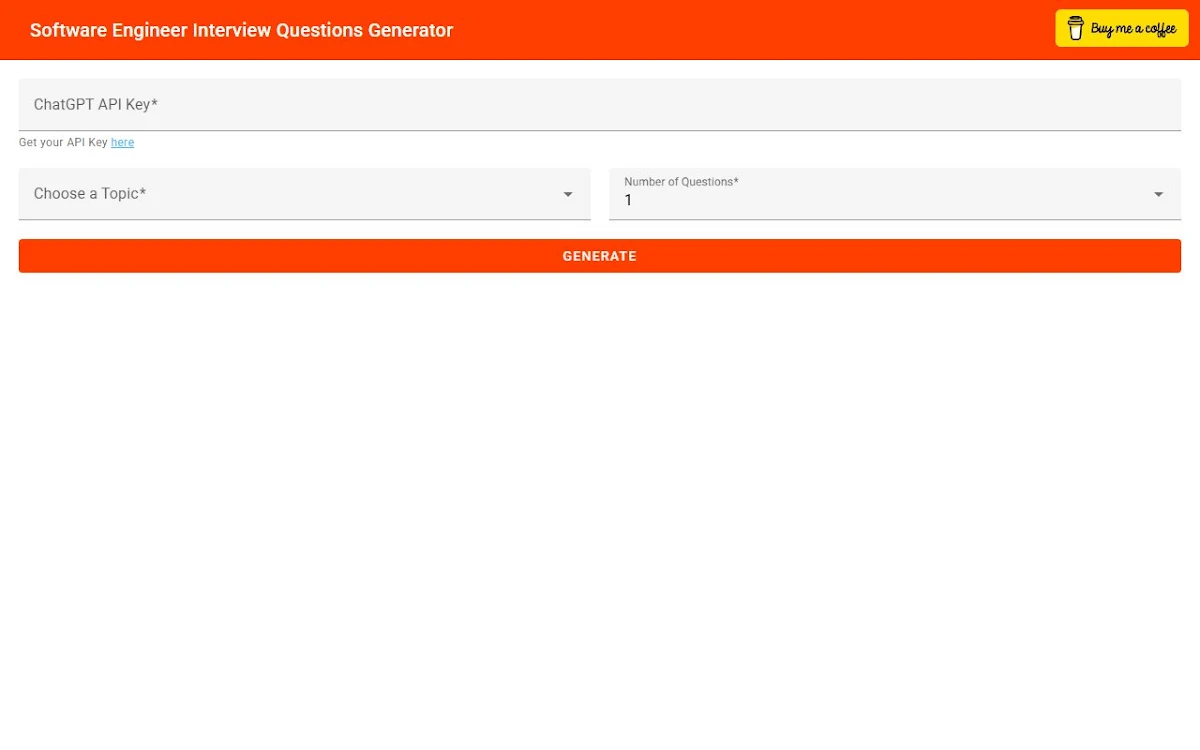 Captura de Software Interview Questions Generator