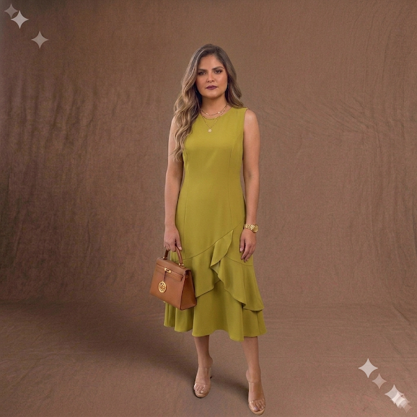 Vestido Midi Mostaza