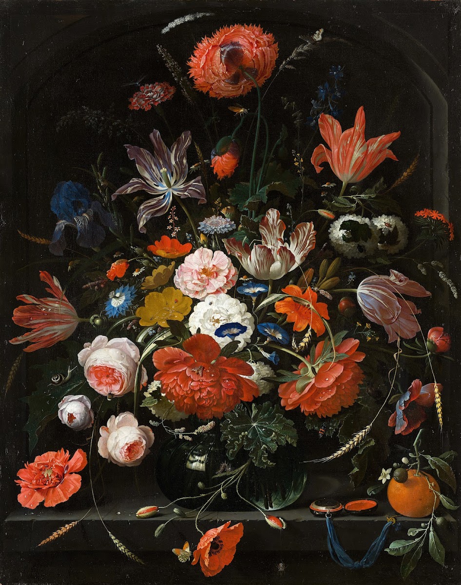 Flowers in a Glass Vase c 1670