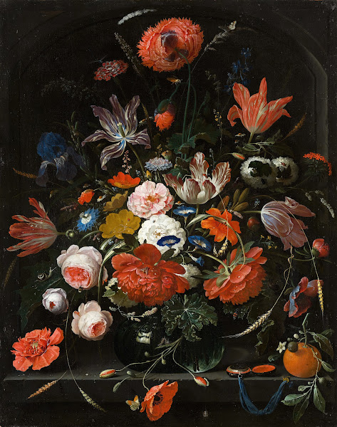 Flowers in a Glass Vase c 1670