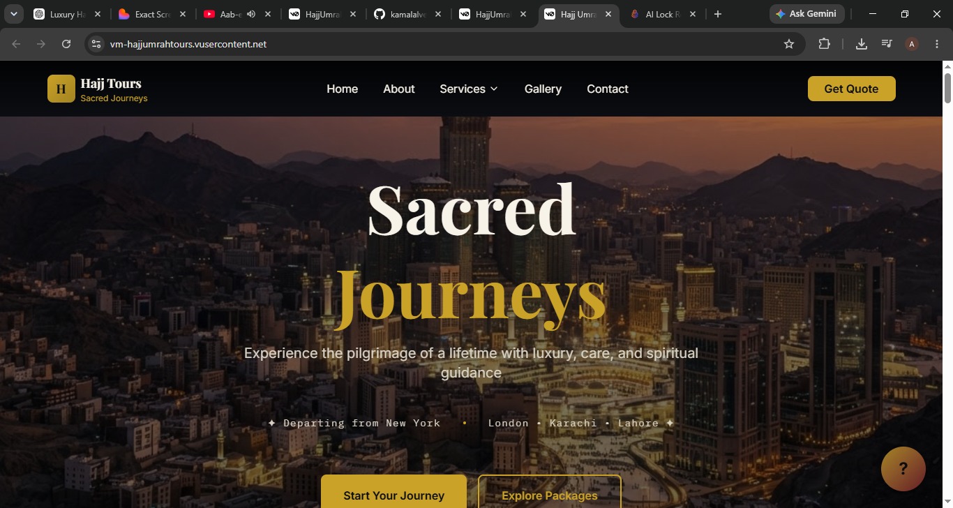 Hajj Umrah Tours — Luxury Pilgrimage Travel Website