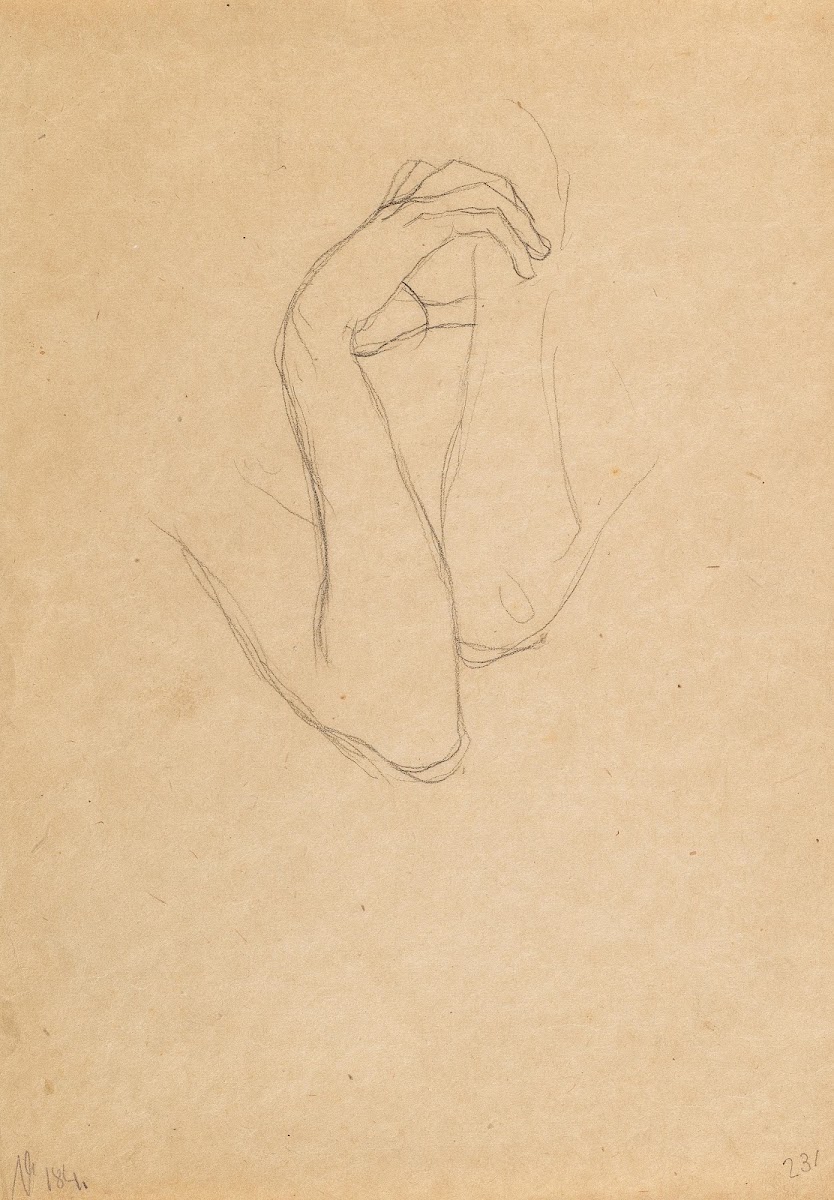 Hand and arm studies for Die Künste in Beethovenfries 1901 02
