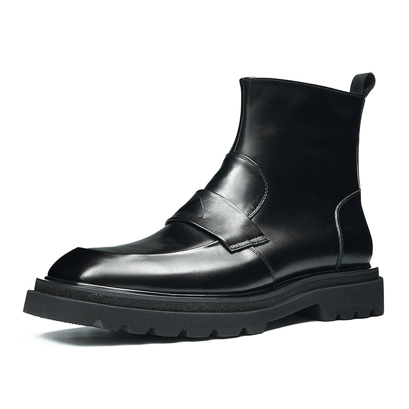 Men's leather Chelsea boots, breathable