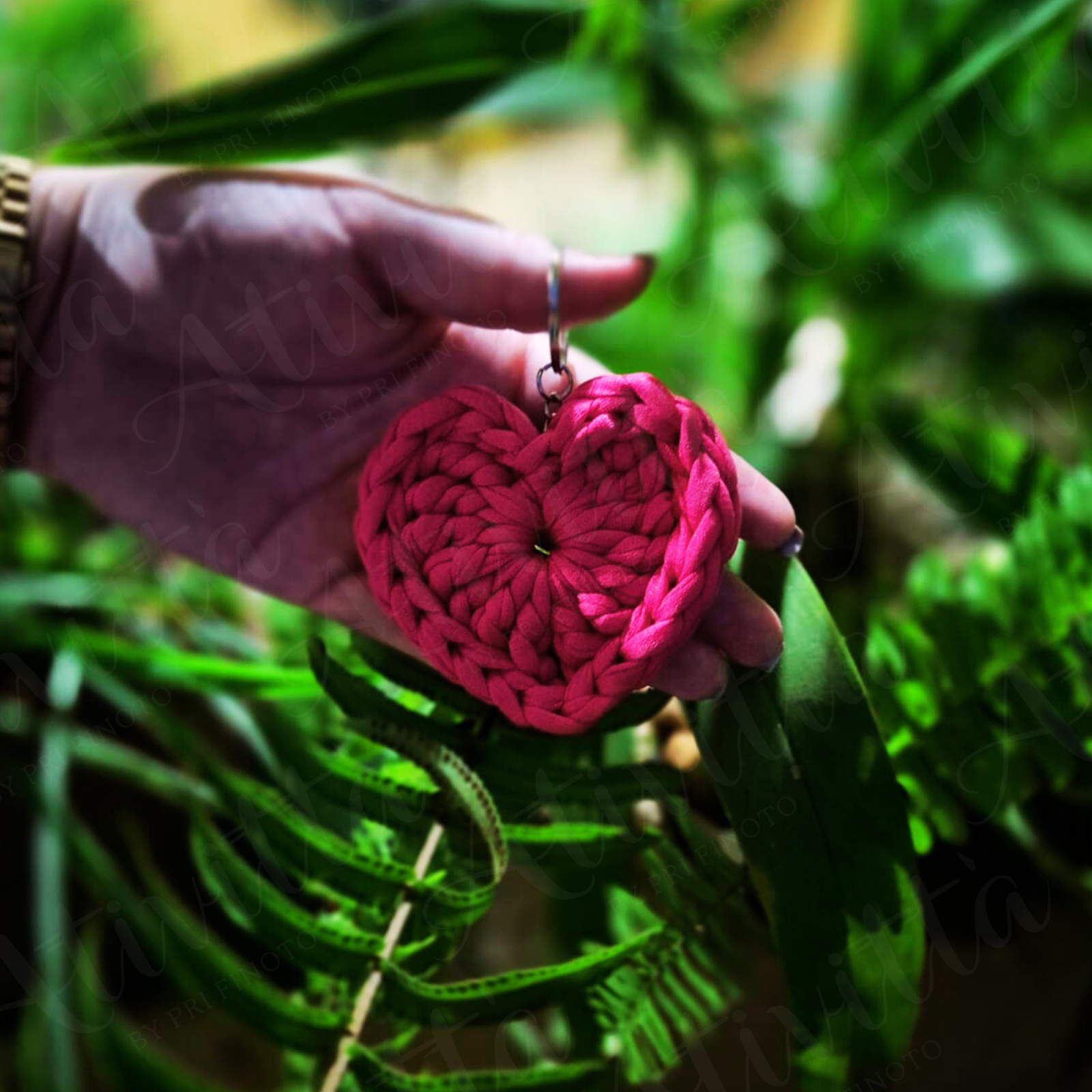 Chaveiro Coração em Crochê