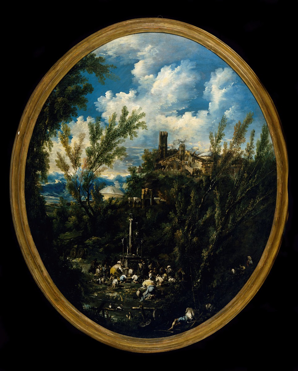 Worshippers at a Shrine Obje between 1655 and 1749