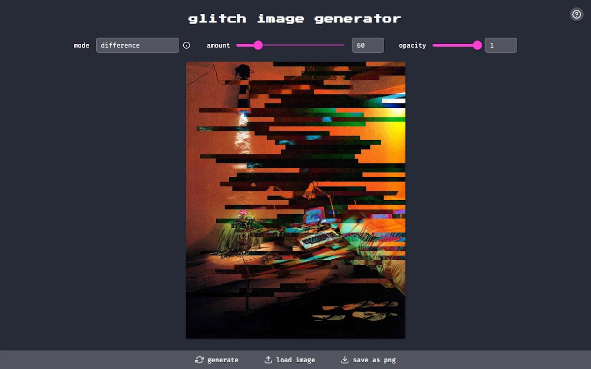 Captura de Glitch Image Generator