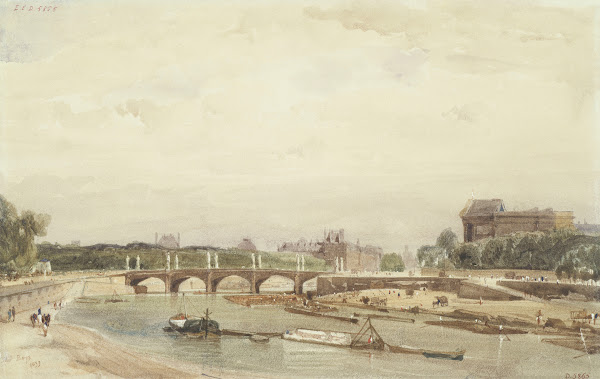 Le pont de la Concorde vu du Cours de la Reine 1833
