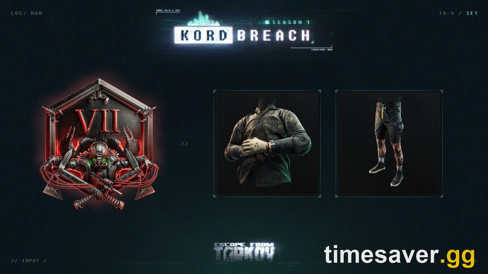 Tarkov Season 1 Kord Breach top-rank league reward — rank VII badge and cosmetic reward