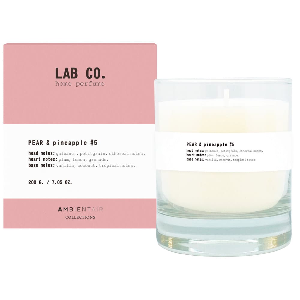 Vela en vaso de vidrio Ambientair™ Lab Co.™ aroma pera y piña, 200 g