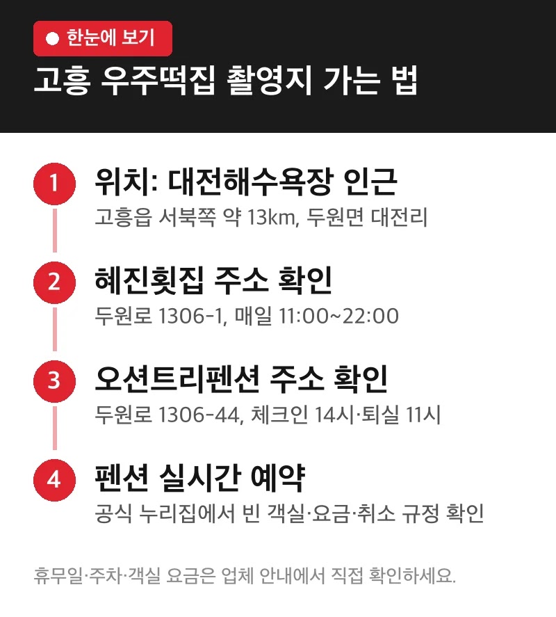 고흥 우주떡집 촬영지 가는 법