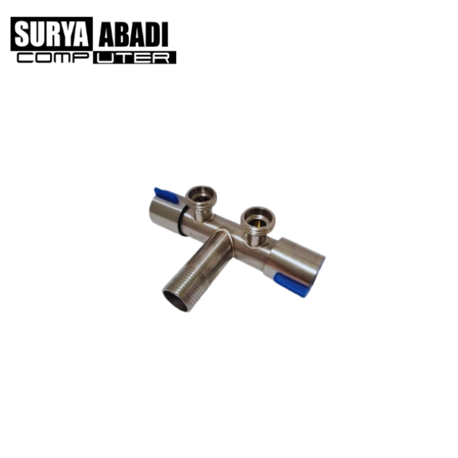 STOP KRAN CABANG DUA OUT STAINLESS 2 HANDLE