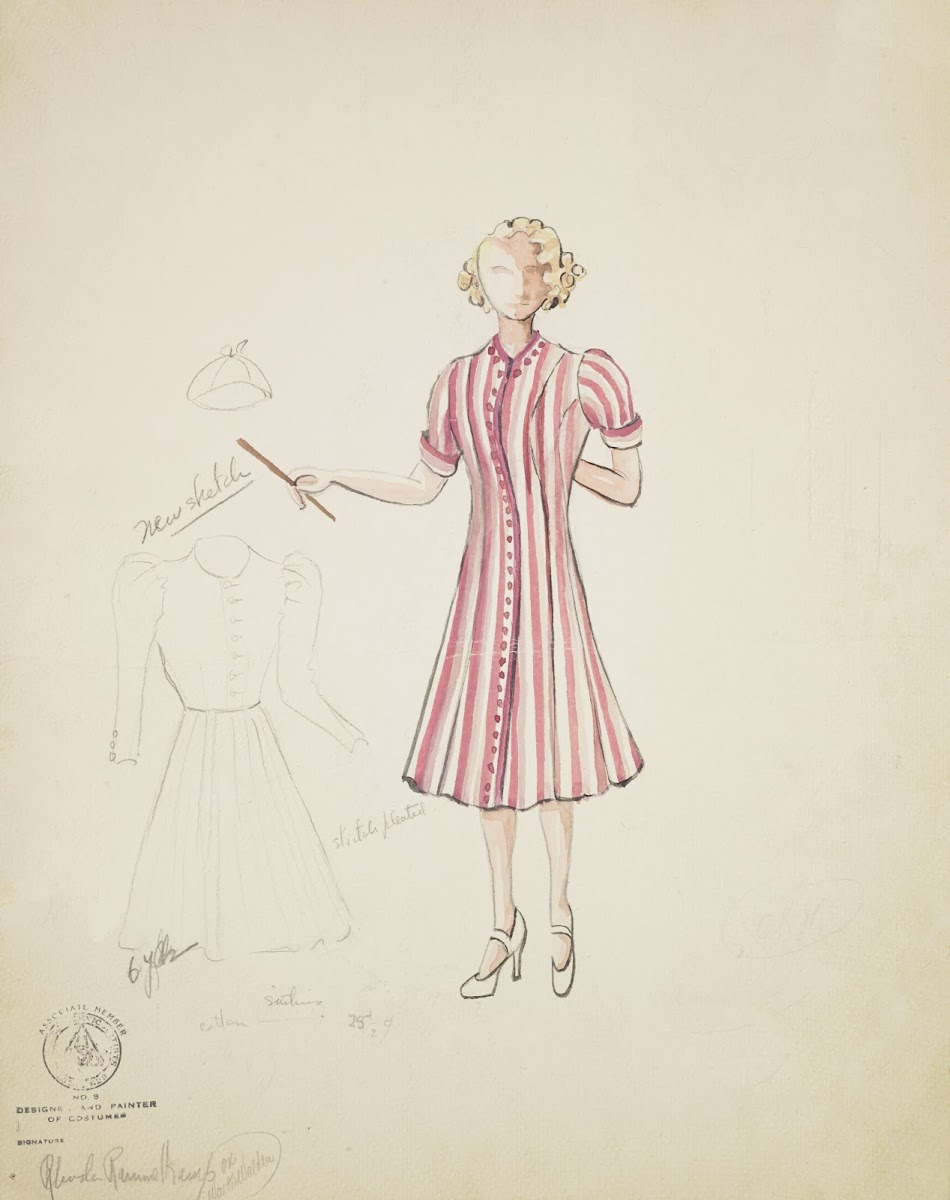 Mr Dooley Jr Miss Daisy Striped pink and white dress 1934 1943
