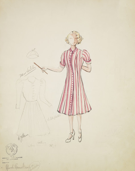 Mr Dooley Jr Miss Daisy Striped pink and white dress 1934 1943