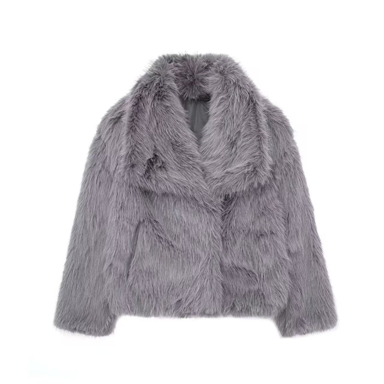 Women's Winter Coat, Faux Fur, Large Lapel