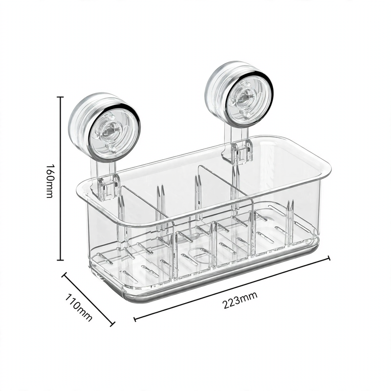 Wall shelf for kitchen with suction cup, no drilling