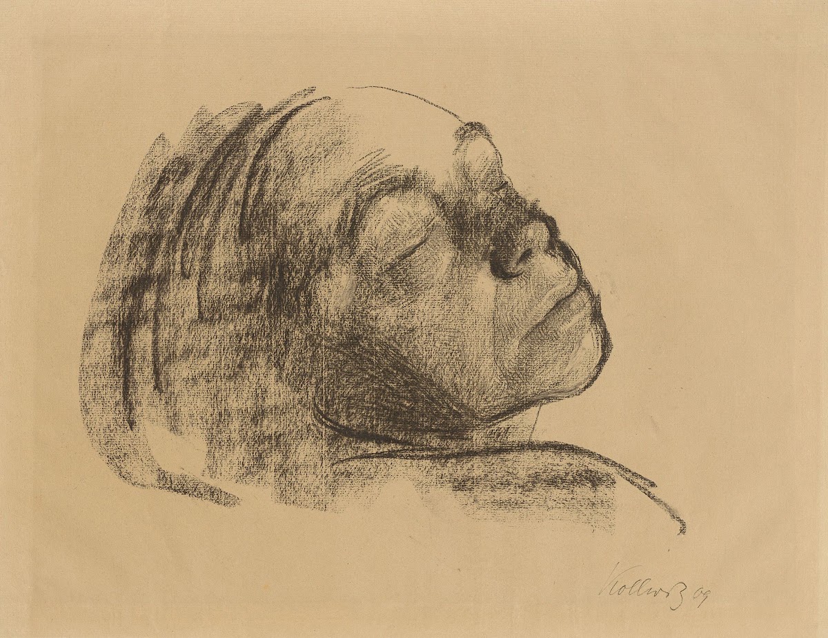 Selbstbildnis mit geschlossenen Augen nach hinten geneigt 1909