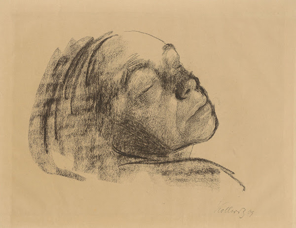 Selbstbildnis mit geschlossenen Augen nach hinten geneigt 1909