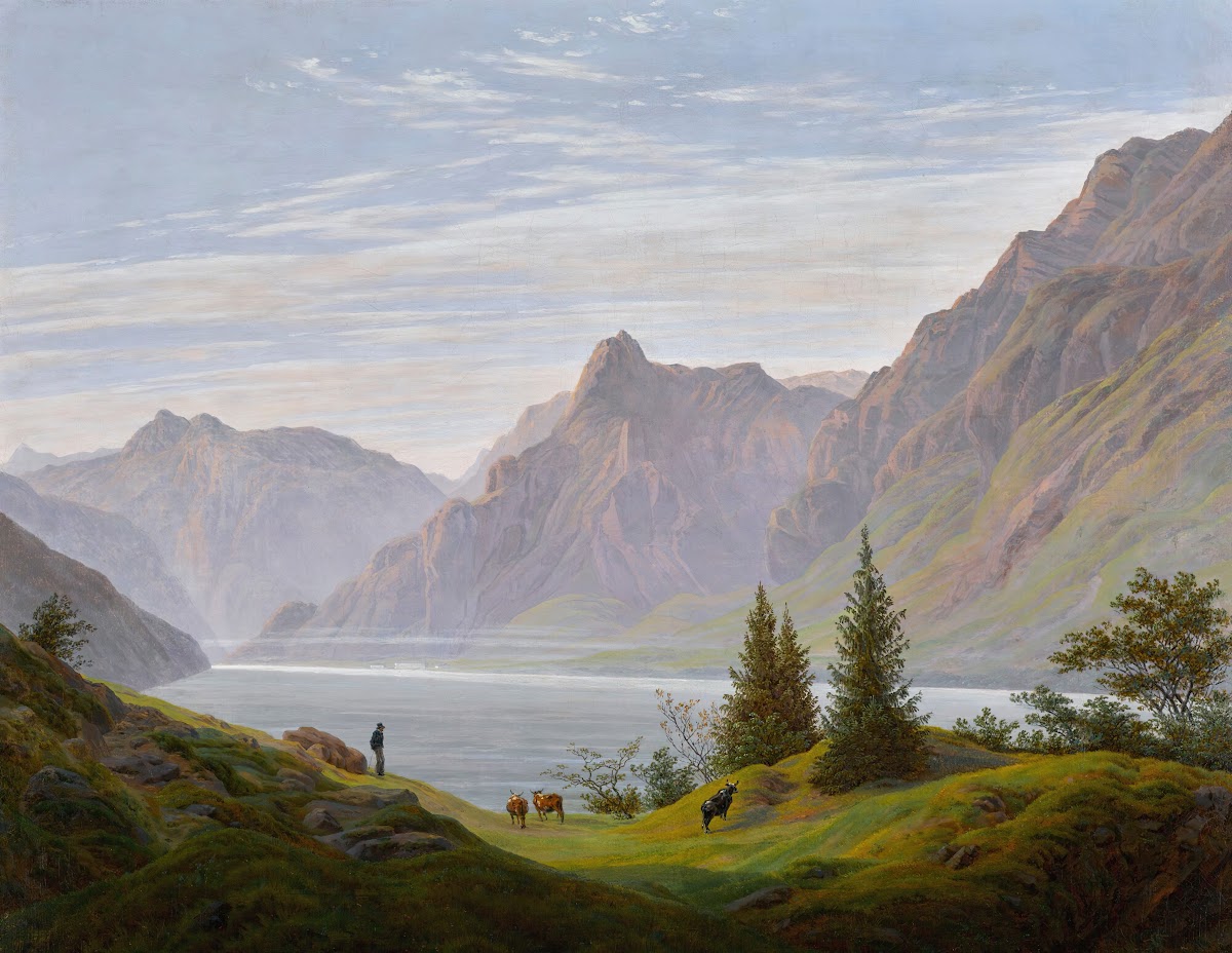 Landschaft mit gebirgsee morgen landscape withmountain lake morning
