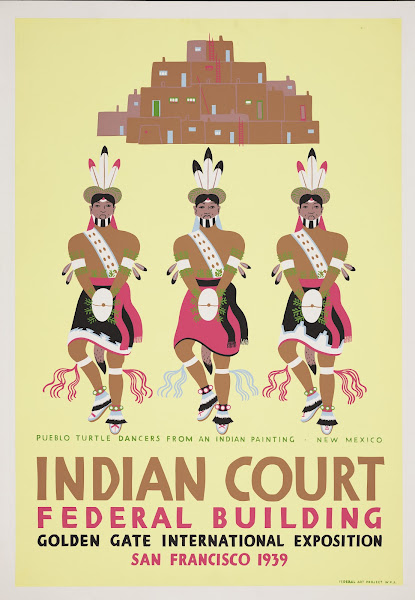 Pueblo Turtle dancers from an Indian painting New Mexico 1939