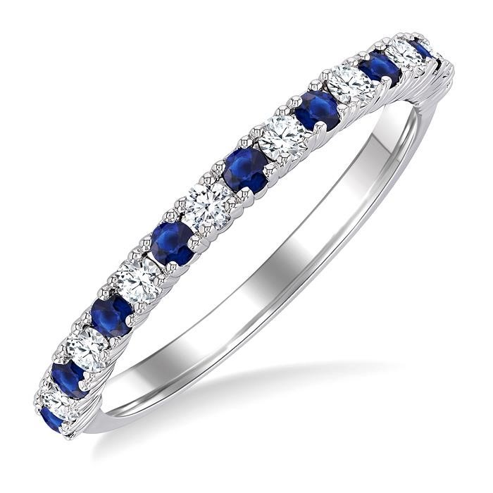 Alternate Gemstone & Diamond Band