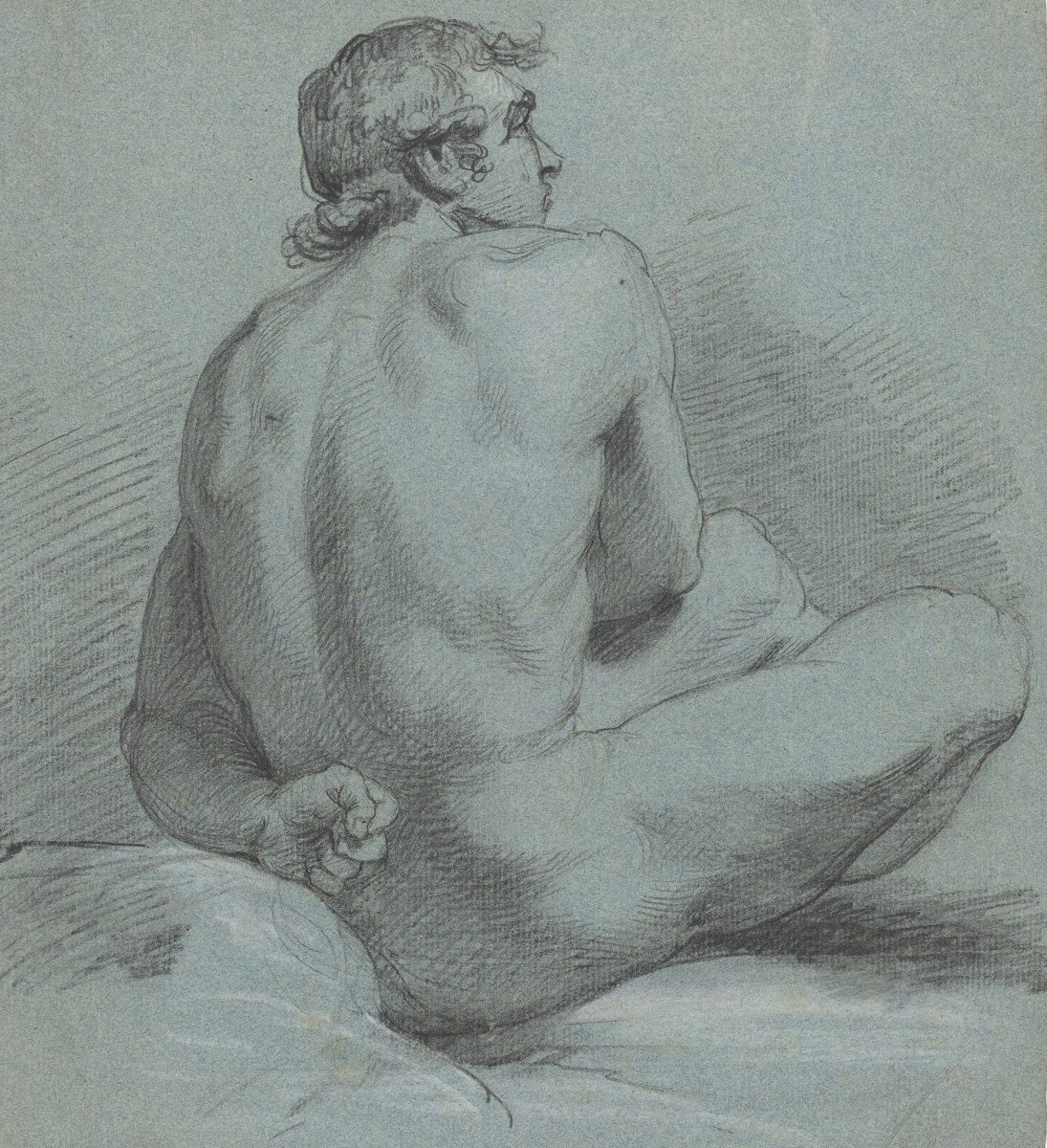 Seated Male Nude probably 1786 1791