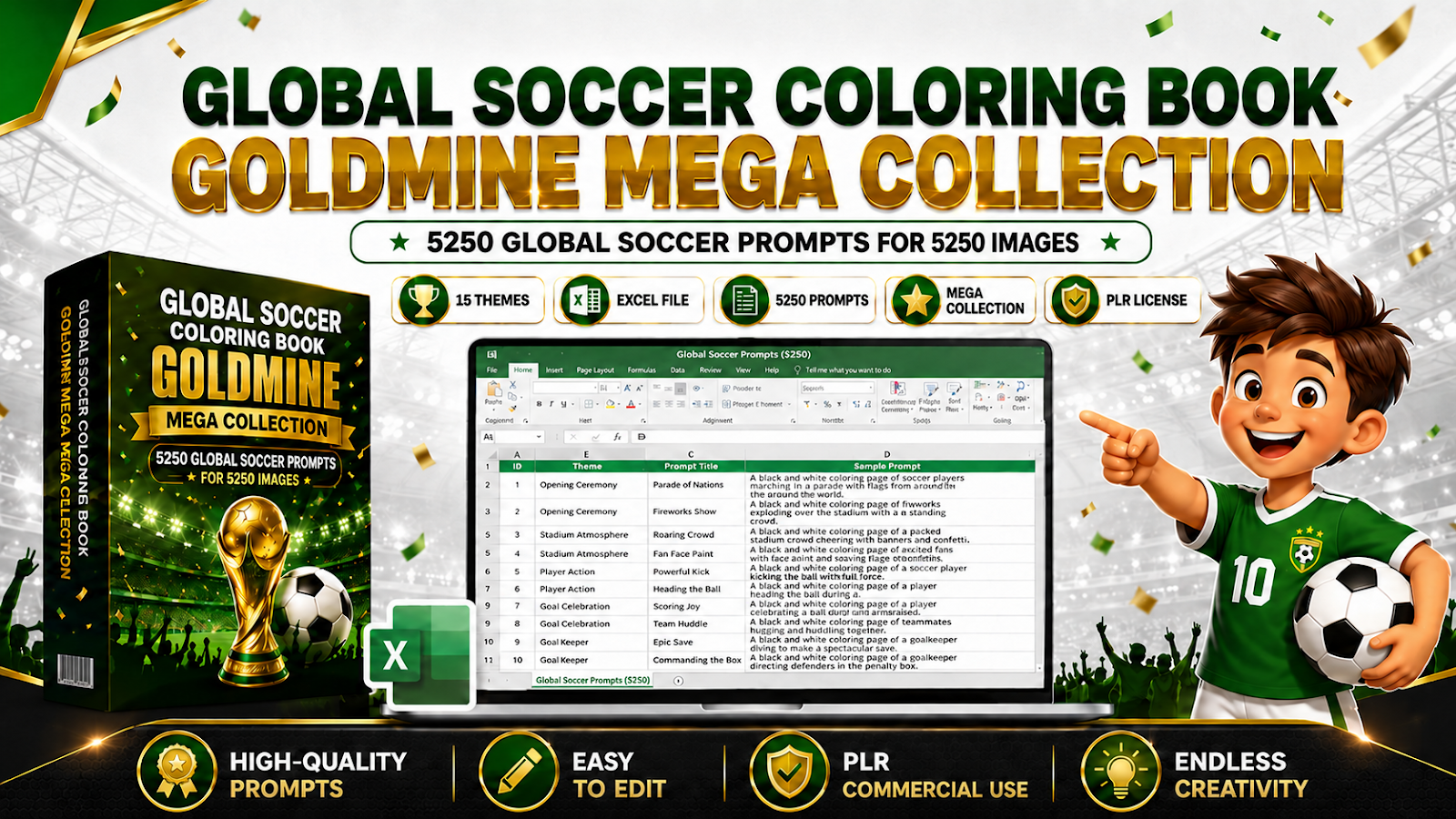 Global Soccer Coloring Book Goldmine Mega Collection Banner