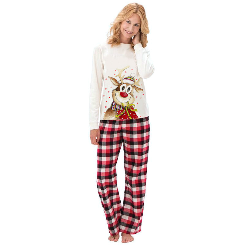 Family Pajama Set with Reindeer Motif