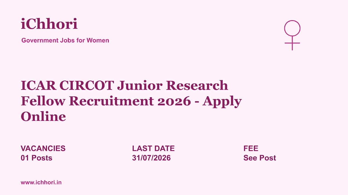 ICAR CIRCOT Junior Research Fellow Recruitment 2026 - Apply Online - iChhori