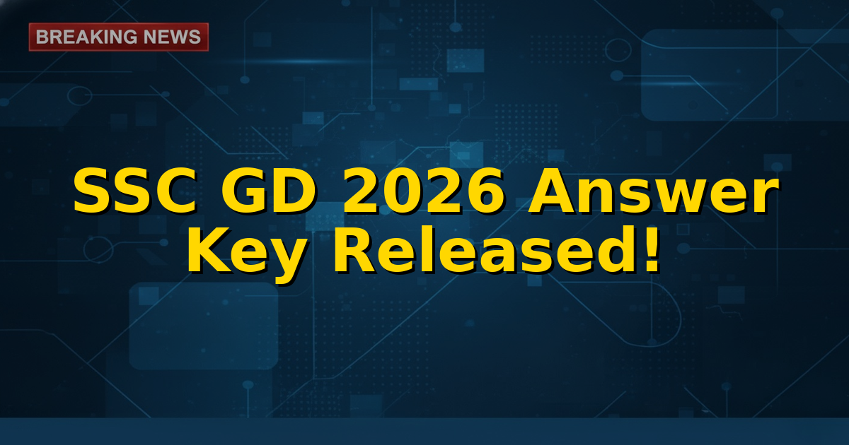 Thumbnail showing a candidate checking SSC GD Constable Answer Key 2026 on a computer.