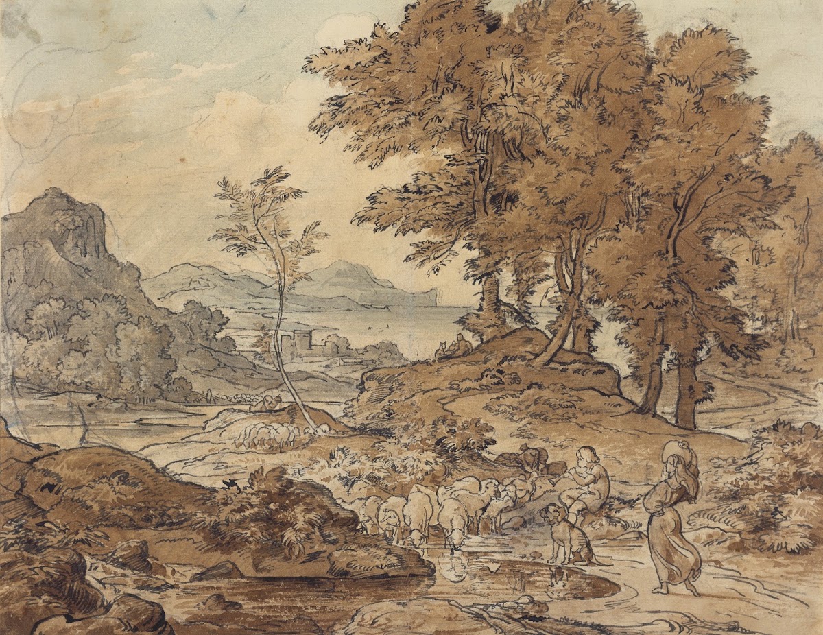Italienische Landschaft mit Schafherden ca 1825 1830