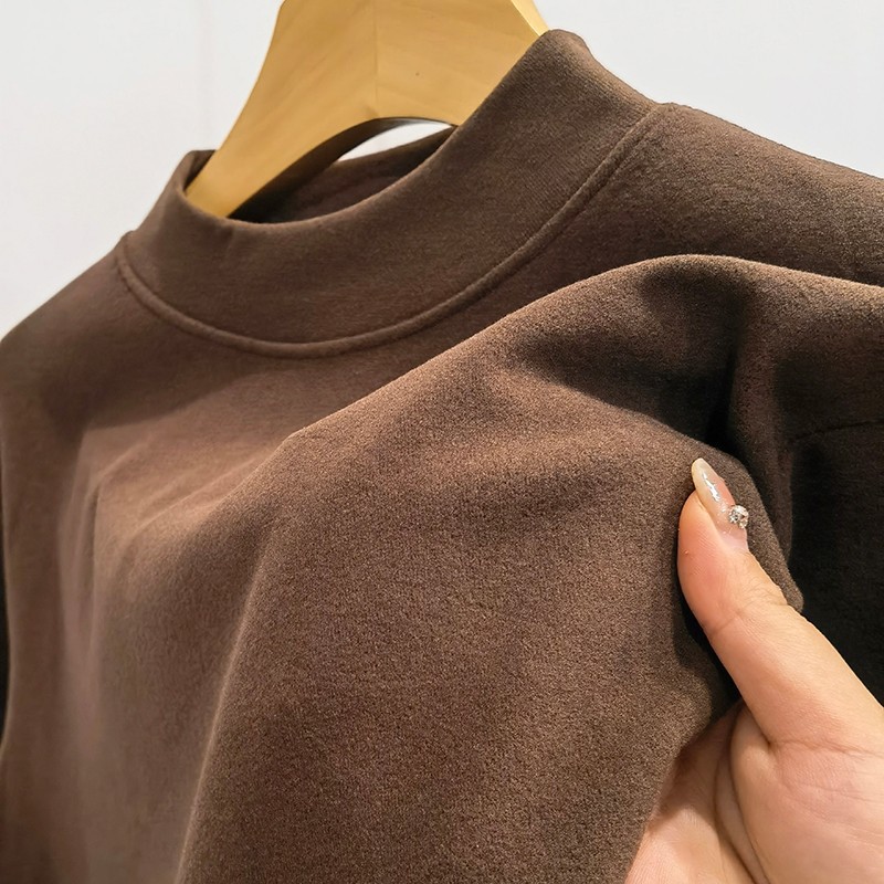 Men's Long Sleeve Shirt with Stand-Up Collar, Lined