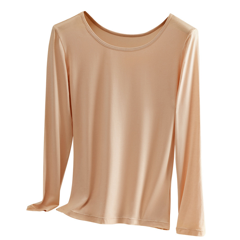 Women's Modal Long Sleeve Shirt, Fitted, Round Neck