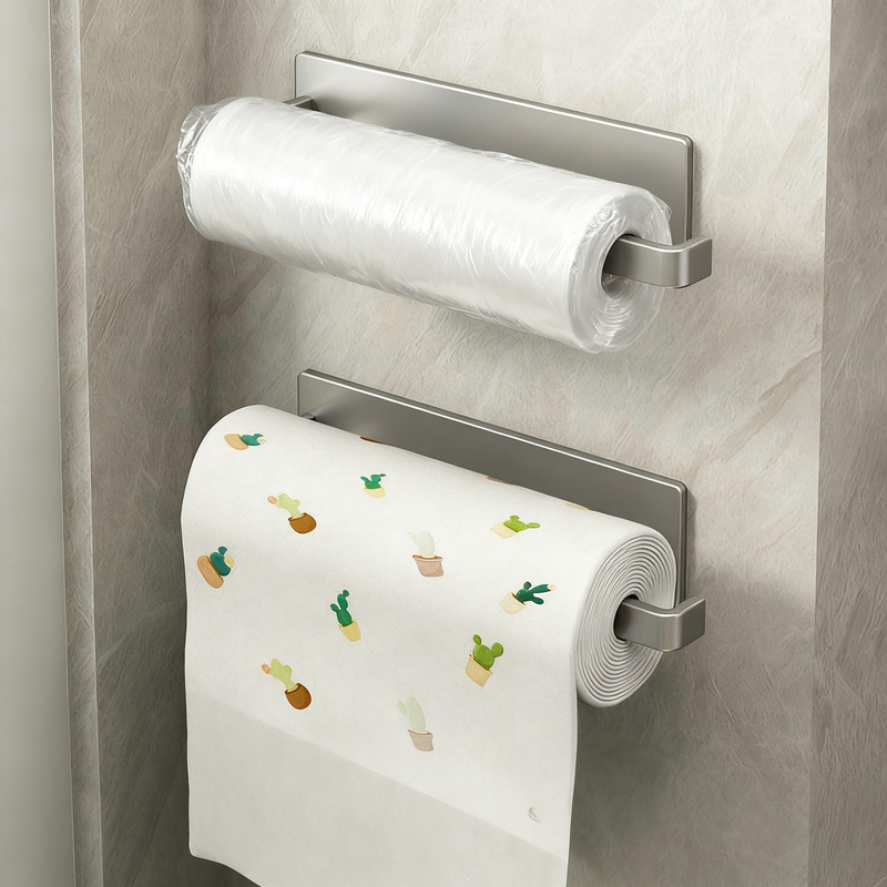 Carbon steel paper towel holder, wall-mounted
