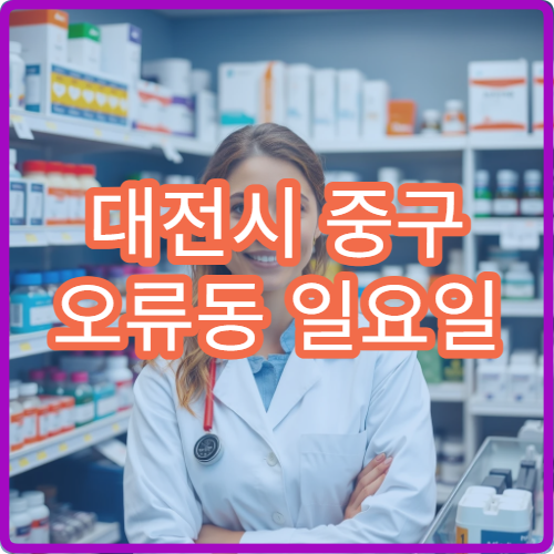 대전시 중구 오류동 일요일 당번약국 주말 문여는 약국 안내