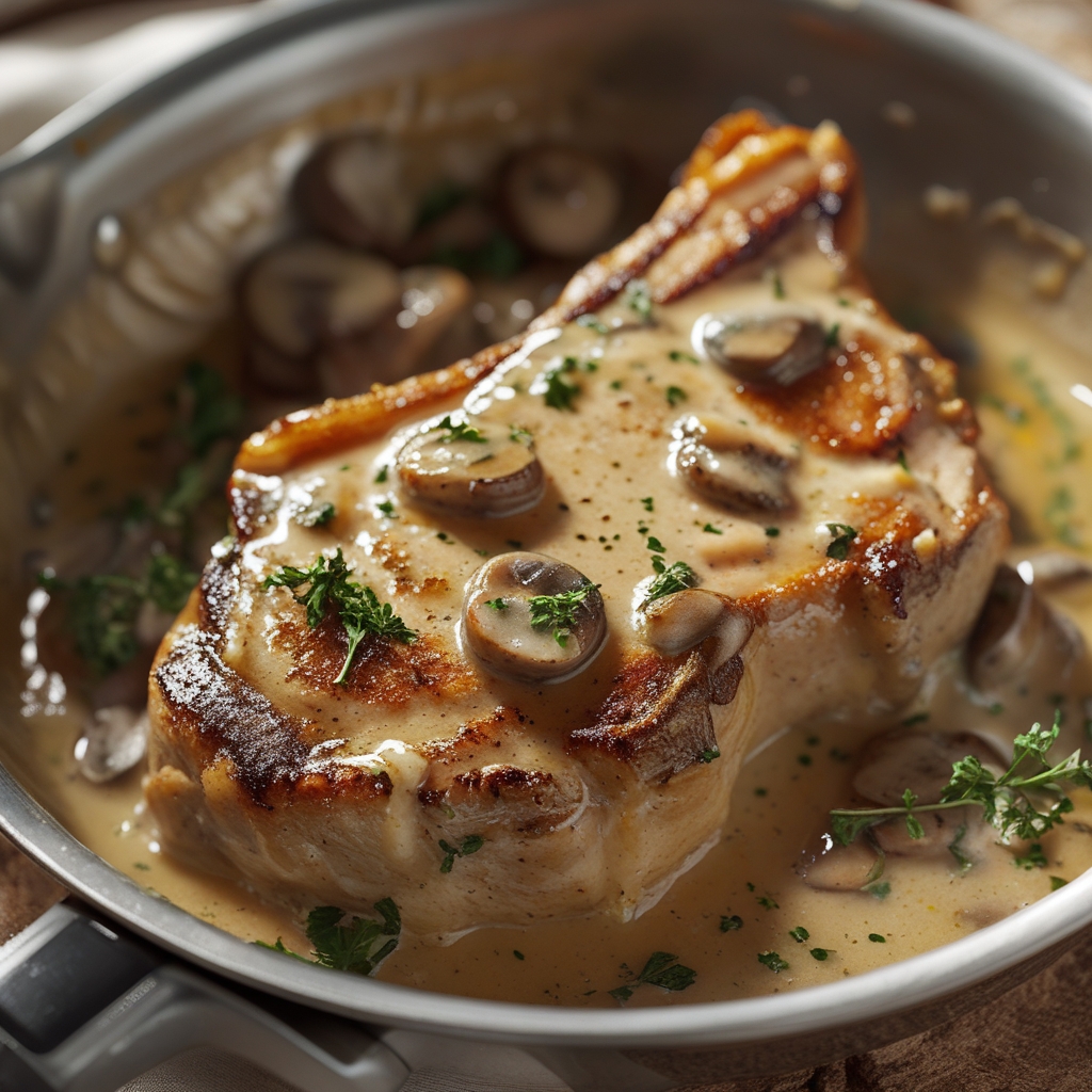 Creamy Mushroom Pork Chops Recipe – Easy Homemade Weeknight Dinner finished