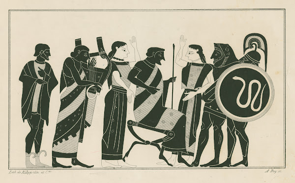 Jupiter about to give birth to Minerva is attended by two Eileithyias goddesses