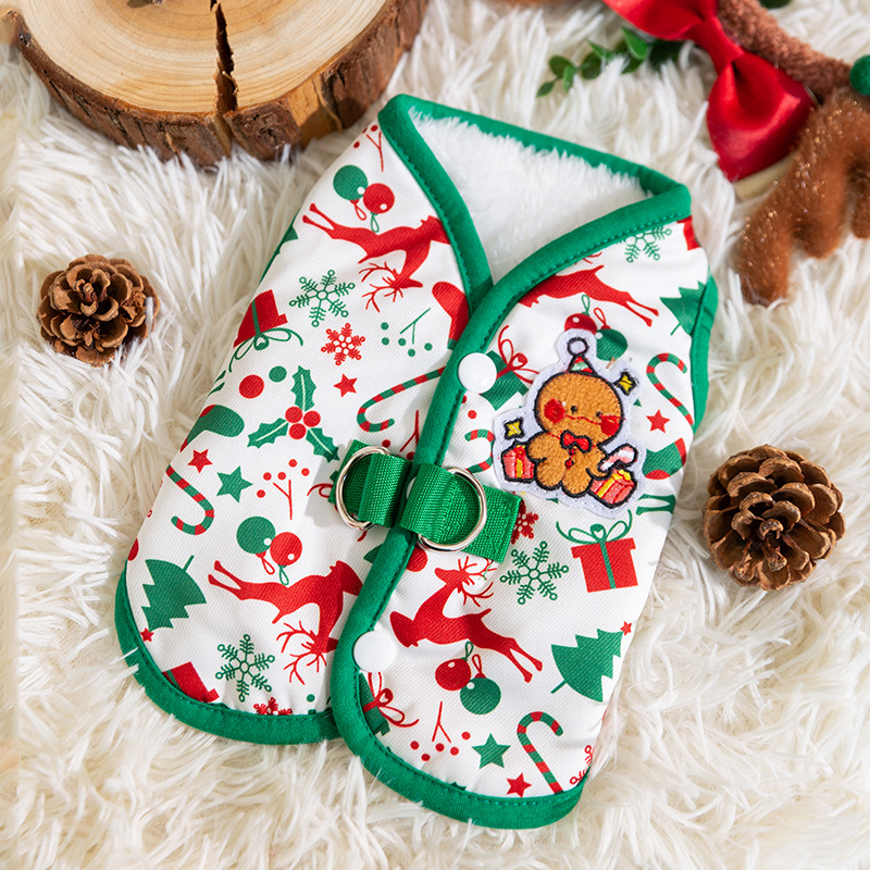 Christmas vest for small dogs with fleece lining