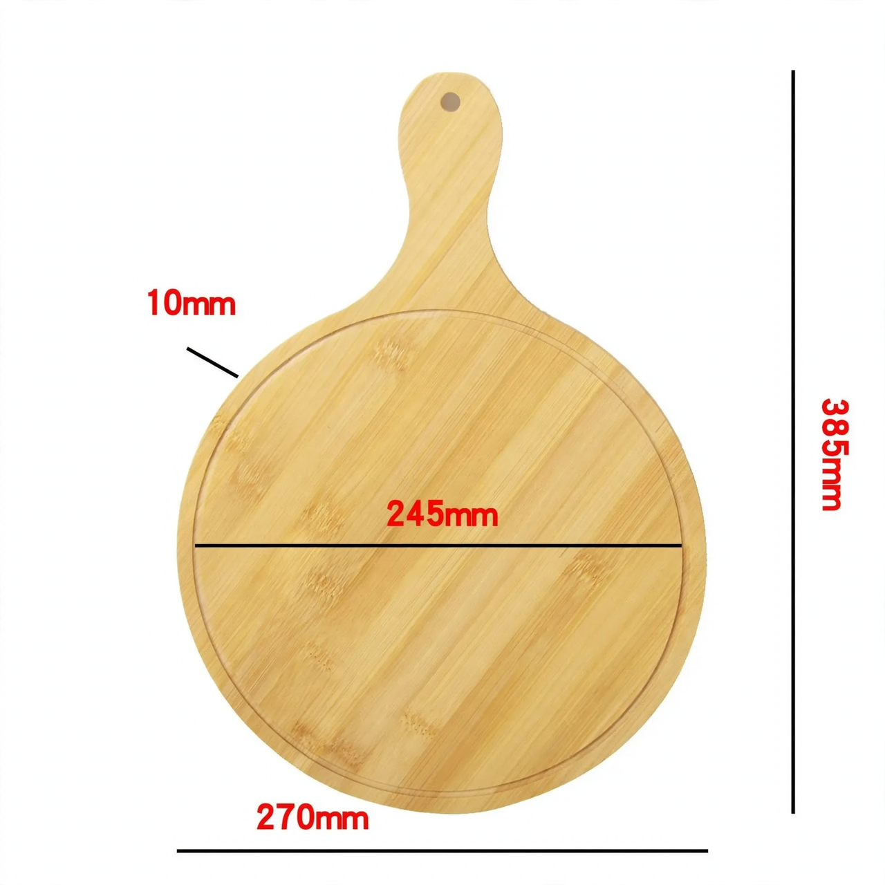 Wooden serving tray, round, various sizes