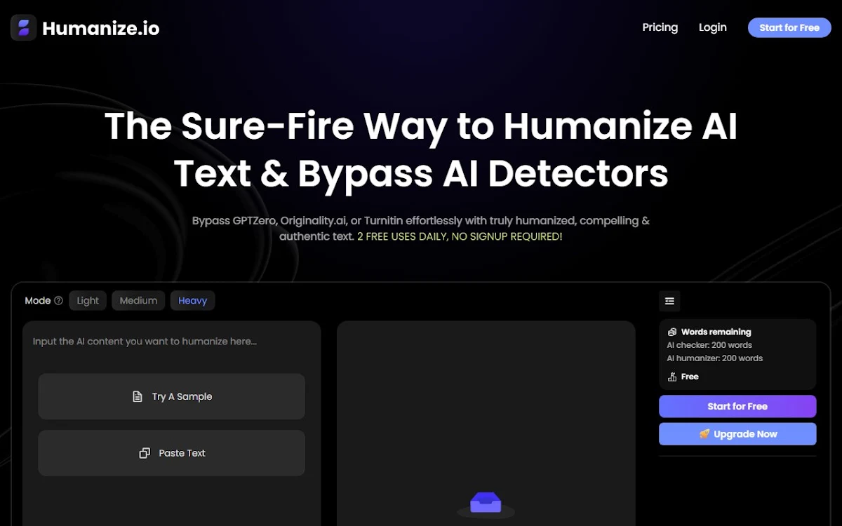 Captura de Humanize.io