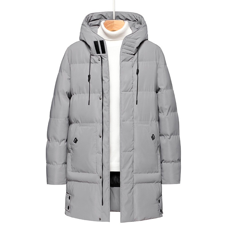 Lange Herren-Kapuzenjacke, gefüttert, winddicht