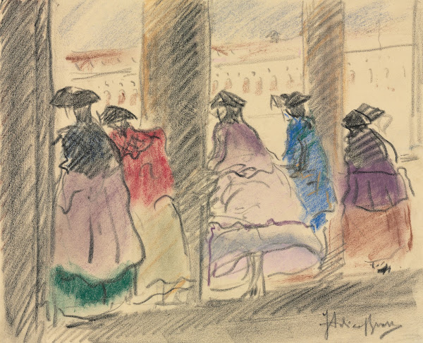 Figures in Masquerade on the Loggia of the Ducal Palace Venice 1925