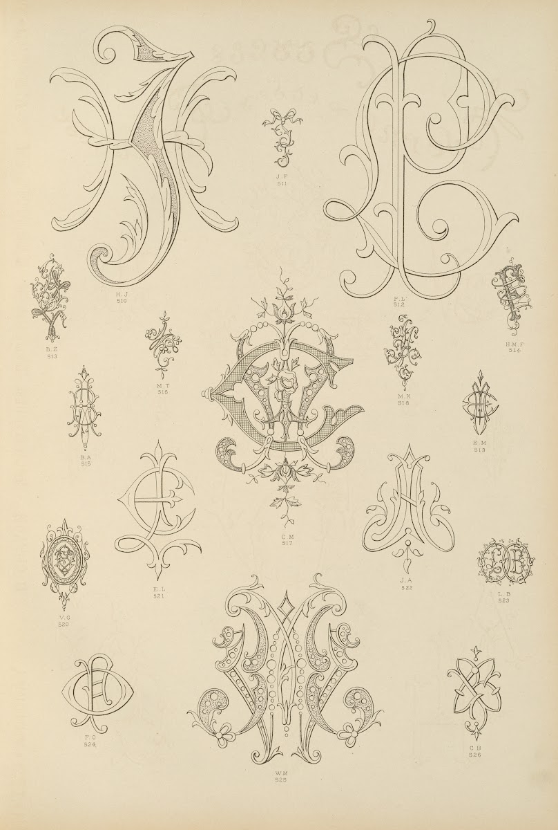 Album de chiffres  monogrammes couronnes de noblesse francaises et etrangeres Pl