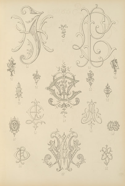 Album de chiffres  monogrammes couronnes de noblesse francaises et etrangeres Pl