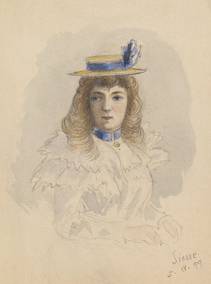 Frau mit Hut von vorne 1899