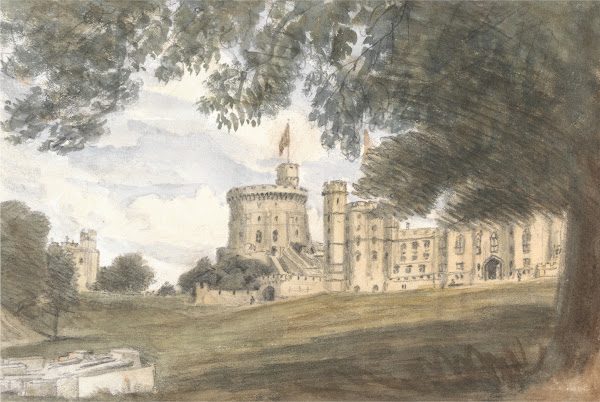 Windsor Castle View King George IV Gate and the Round Tower July 28 1832 1832