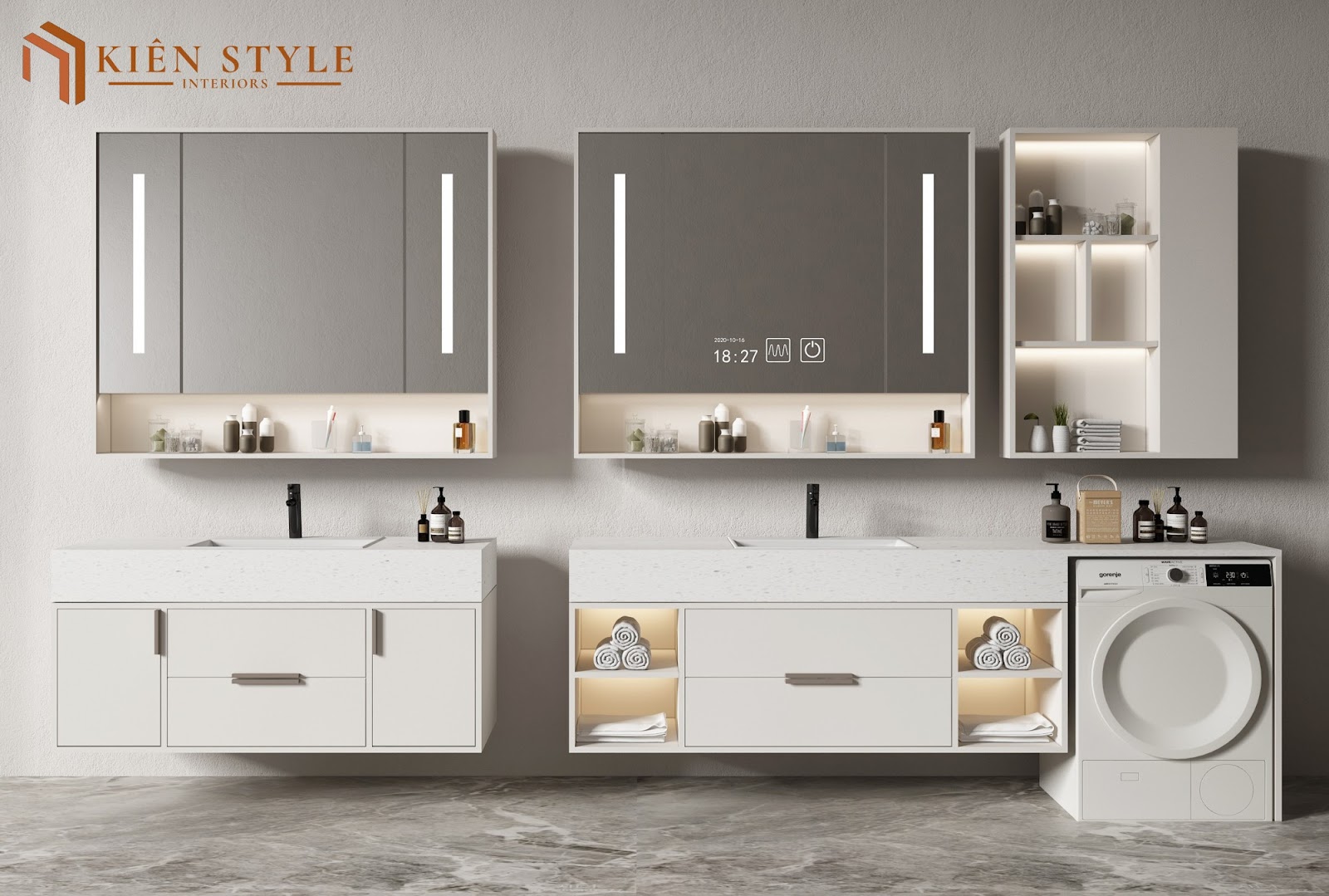 Mẫu tủ phòng giặt mới nhất 2024