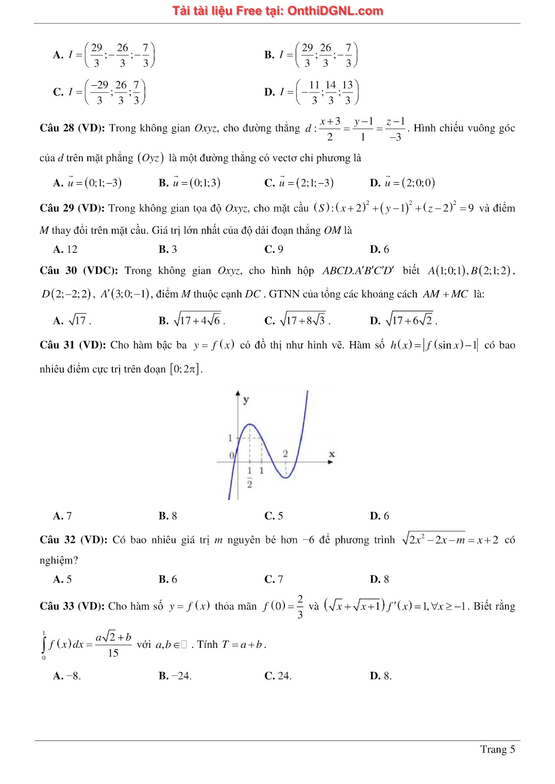 1300 bài tập môn Toán - Ôn thi ĐGNL ĐHQG Hà Nội Phần 2