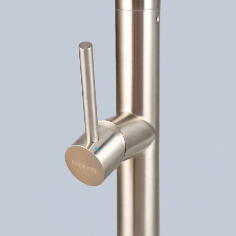 Stainless steel kitchen faucet with ceramic valve