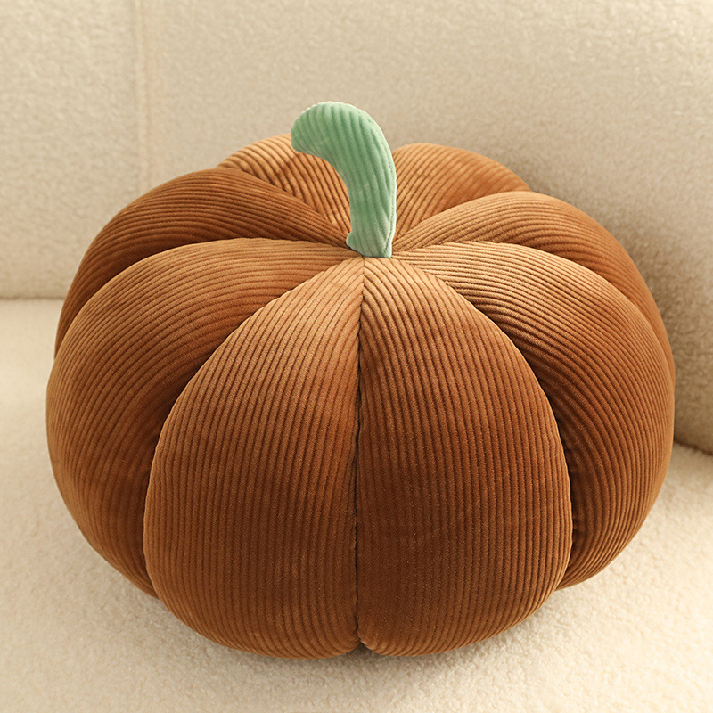 Flauschiges Kürbis-Kuschelkissen, Kurzflor